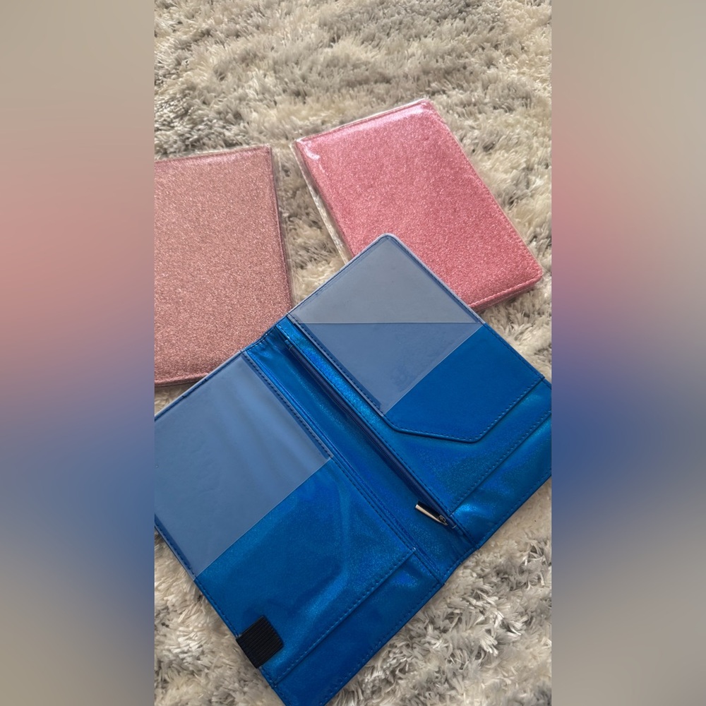 Shiny Blue and Pink Wallet Set